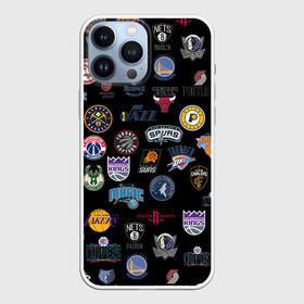 Чехол для iPhone 13 Pro Max с принтом NBA Pattern | НБА Паттерн ,  |  | basketball | boston celtics | brooklyn nets | nba | new york knicks | philadel | toronto raptors | баскетбол | бостон селтикс | бруклин нетс | нба | нью йорк никс | спорт | торонто рэпторс | филадельфия 76ерс