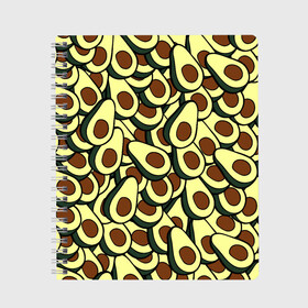 Тетрадь с принтом Авокадо , 100% бумага | 48 листов, плотность листов — 60 г/м2, плотность картонной обложки — 250 г/м2. Листы скреплены сбоку удобной пружинной спиралью. Уголки страниц и обложки скругленные. Цвет линий — светло-серый
 | Тематика изображения на принте: avocado | food | fruit | vegan | vegetarian | авокадо | веган | вегетарианство | еда | фрукты