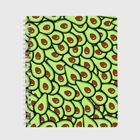 Тетрадь с принтом АВОКАДО , 100% бумага | 48 листов, плотность листов — 60 г/м2, плотность картонной обложки — 250 г/м2. Листы скреплены сбоку удобной пружинной спиралью. Уголки страниц и обложки скругленные. Цвет линий — светло-серый
 | Тематика изображения на принте: avocado | food | fruit | vegan | vegetarian | авокадо | веган | вегетарианство | еда | фрукты