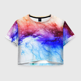 Женская футболка Crop-top 3D с принтом ГРОЗОВЫЕ ВОРОТА , 100% полиэстер | круглая горловина, длина футболки до линии талии, рукава с отворотами | galaxy | nebula | space | star | абстракция | вселенная | галактика | звезда | звезды | космический | планеты