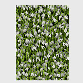 Скетчбук с принтом Подснежники , 100% бумага
 | 48 листов, плотность листов — 100 г/м2, плотность картонной обложки — 250 г/м2. Листы скреплены сверху удобной пружинной спиралью | 8 марта | букет | весенний | весна | клумба | паттерн | подарок | подснежник | растение | цветочный | цветы. цветок