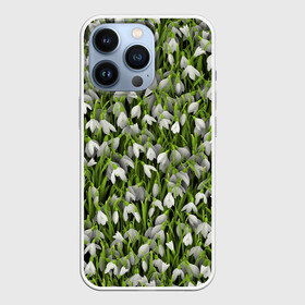 Чехол для iPhone 13 Pro с принтом Подснежники ,  |  | 8 марта | букет | весенний | весна | клумба | паттерн | подарок | подснежник | растение | цветочный | цветы. цветок