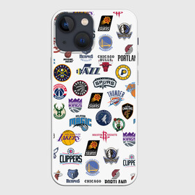 Чехол для iPhone 13 mini с принтом NBA Pattern | НБА Паттерн ,  |  | basketball | boston celtics | brooklyn nets | nba | new york knicks | philadel | toronto raptors | баскетбол | бостон селтикс | бруклин нетс | нба | нью йорк никс | спорт | торонто рэпторс | филадельфия 76ерс
