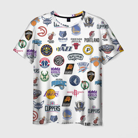 Мужская футболка 3D с принтом NBA Pattern , 100% полиэфир | прямой крой, круглый вырез горловины, длина до линии бедер | basketball | boston celtics | brooklyn nets | nba | new york knicks | philadel | toronto raptors | баскетбол | бостон селтикс | бруклин нетс | нба | нью йорк никс | спорт | торонто рэпторс | филадельфия 76ерс