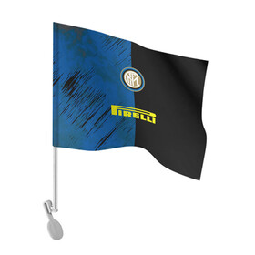 Флаг для автомобиля с принтом Интер , 100% полиэстер | Размер: 30*21 см | inter | pirelli | интер | италия | миланский клуб | фанат | футбол