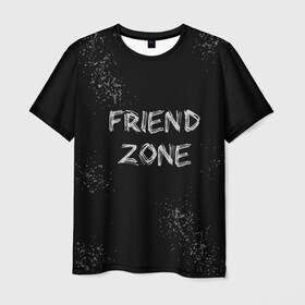 Мужская футболка 3D с принтом FRIEND ZONE , 100% полиэфир | прямой крой, круглый вырез горловины, длина до линии бедер | friend | zone | белая | девушка | девушке | другу | друзья | звезды | зона | любимой | люблю | минимализм | надпись | не | отношения | парень | парню | подарок | подруге | подружке | просто | только | френд