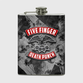 Фляга с принтом Five Finger Death Punch , металлический корпус | емкость 0,22 л, размер 125 х 94 мм. Виниловая наклейка запечатывается полностью | Тематика изображения на принте: 5fdp | death | ffdp | finger | five | five finger death punch | punch | грув метал