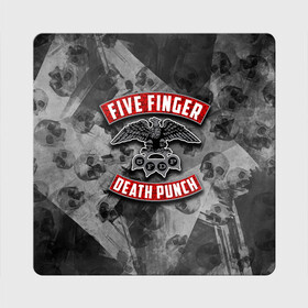 Магнит виниловый Квадрат с принтом Five Finger Death Punch , полимерный материал с магнитным слоем | размер 9*9 см, закругленные углы | 5fdp | death | ffdp | finger | five | five finger death punch | punch | грув метал