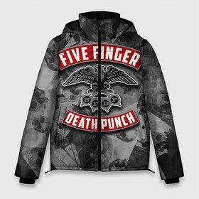 Мужская зимняя куртка 3D с принтом Five Finger Death Punch , верх — 100% полиэстер; подкладка — 100% полиэстер; утеплитель — 100% полиэстер | длина ниже бедра, свободный силуэт Оверсайз. Есть воротник-стойка, отстегивающийся капюшон и ветрозащитная планка. 

Боковые карманы с листочкой на кнопках и внутренний карман на молнии. | Тематика изображения на принте: 5fdp | death | ffdp | finger | five | five finger death punch | punch | грув метал