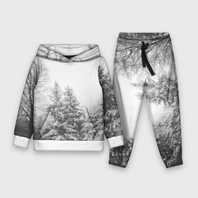 Детский костюм 3D (с толстовкой) с принтом Winter Storm ,  |  | winter | белый | деревья | ели | ель | заснеженный | зима | зимний | искусство | лес | природа | снег | снежная | текстура | текстуры | шторм