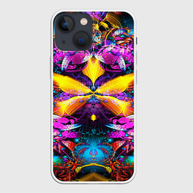 Чехол для iPhone 13 mini с принтом ФРАКТАЛЬНЫЕ ЦВЕТЫ ,  |  | abstract | abstraction | color | fractal | geometry | paitnt | polygon | polygonal | psy | абстракция | геометрия | краски | неоновые | полигоны | психоделика | фрактал