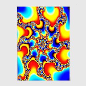 Постер с принтом ABSTRACTION FRACTAL , 100% бумага
 | бумага, плотность 150 мг. Матовая, но за счет высокого коэффициента гладкости имеет небольшой блеск и дает на свету блики, но в отличии от глянцевой бумаги не покрыта лаком | abstract | abstraction | color | fractal | geometry | paitnt | polygon | polygonal | psy | абстракция | геометрия | краски | неоновые | полигоны | психоделика | фрактал