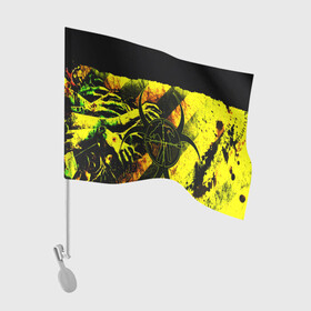 Флаг для автомобиля с принтом BIOHAZARD , 100% полиэстер | Размер: 30*21 см | biohazard | biohazard 7 | crocodile | fang | game | hand | monster | new umbrella | resident evil | resident evil 7 | umbrella | umbrella corp | umbrella corporation | zombie | обитель