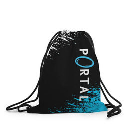 Рюкзак-мешок 3D с принтом PORTAL. , 100% полиэстер | плотность ткани — 200 г/м2, размер — 35 х 45 см; лямки — толстые шнурки, застежка на шнуровке, без карманов и подкладки | aperture science | black mesa xen | half life | portal | portal 2 | valve | игра | портал