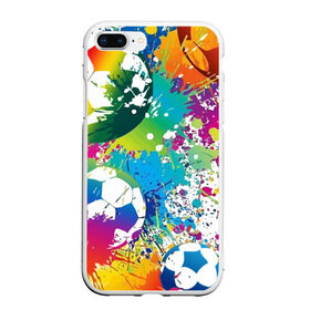 Чехол для iPhone 7Plus/8 Plus матовый с принтом Football Paints , Силикон | Область печати: задняя сторона чехла, без боковых панелей | Тематика изображения на принте: art | ball | football | paint | spray | texture | арт | брызги | краски | мяч | текстура | футбол