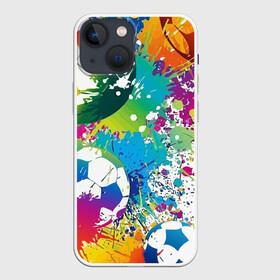 Чехол для iPhone 13 mini с принтом Football Paints ,  |  | Тематика изображения на принте: art | ball | football | paint | spray | texture | арт | брызги | краски | мяч | текстура | футбол
