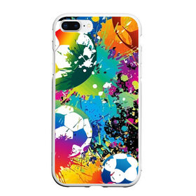 Чехол для iPhone 7Plus/8 Plus матовый с принтом Football Paints , Силикон | Область печати: задняя сторона чехла, без боковых панелей | Тематика изображения на принте: art | ball | football | paint | spray | texture | арт | брызги | краски | мяч | текстура | футбол