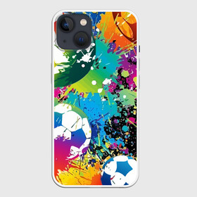 Чехол для iPhone 13 с принтом Football Paints ,  |  | Тематика изображения на принте: art | ball | football | paint | spray | texture | арт | брызги | краски | мяч | текстура | футбол