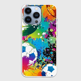 Чехол для iPhone 13 Pro с принтом Football Paints ,  |  | Тематика изображения на принте: art | ball | football | paint | spray | texture | арт | брызги | краски | мяч | текстура | футбол