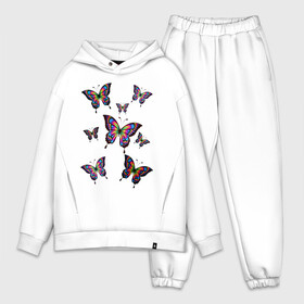Мужской костюм хлопок OVERSIZE с принтом Бабочки ,  |  | бабочка | весна | девушкам | красота | лето | мотылек | разноцветная бабочка | цветная