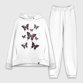 Женский костюм хлопок Oversize с принтом Бабочки ,  |  | бабочка | весна | девушкам | красота | лето | мотылек | разноцветная бабочка | цветная