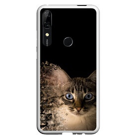 Чехол для Honor P Smart Z с принтом Disintegrating Cat , Силикон | Область печати: задняя сторона чехла, без боковых панелей | Тематика изображения на принте: cat | азулес | атомный кот | голубоглазая кошка | голубоглазый кот | голубоглазый котик | кот | кот к | кот распадающийся на атомы | кот с голубыми глазами | котик | котэ | кошак | кошачий портрет