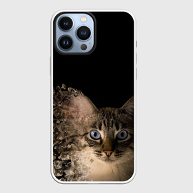 Чехол для iPhone 13 Pro Max с принтом Disintegrating Cat ,  |  | Тематика изображения на принте: cat | азулес | атомный кот | голубоглазая кошка | голубоглазый кот | голубоглазый котик | кот | кот к | кот распадающийся на атомы | кот с голубыми глазами | котик | котэ | кошак | кошачий портрет