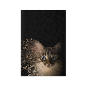 Обложка для паспорта матовая кожа с принтом Disintegrating Cat , натуральная матовая кожа | размер 19,3 х 13,7 см; прозрачные пластиковые крепления | Тематика изображения на принте: cat | азулес | атомный кот | голубоглазая кошка | голубоглазый кот | голубоглазый котик | кот | кот к | кот распадающийся на атомы | кот с голубыми глазами | котик | котэ | кошак | кошачий портрет