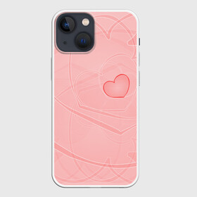 Чехол для iPhone 13 mini с принтом Сердечко ,  |  | 8 | валентин | волны | девочке | девушке | жене | интересная | линии | любимой | марта | прикольная. | розовая | сердечки | сердце