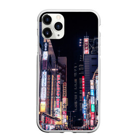 Чехол для iPhone 11 Pro матовый с принтом Ночной Токио , Силикон |  | город | города | дома | здания | иероглифы | надписи | небо | неон | ночь | огни | страны | сумерки | улица | фонари | япония