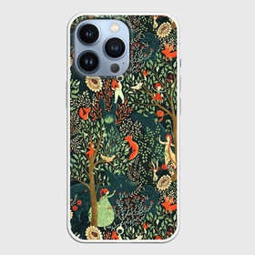 Чехол для iPhone 13 Pro с принтом Abstraction Pattern ,  |  | abstraction pattern | forest | fox | girl | абстракция | лес | лисы | паттерн | узор