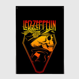 Постер с принтом Led Zeppelin , 100% бумага
 | бумага, плотность 150 мг. Матовая, но за счет высокого коэффициента гладкости имеет небольшой блеск и дает на свету блики, но в отличии от глянцевой бумаги не покрыта лаком | john paul jones | music | блюз | джимми пейдж | джон пол джонс | метал | роберт плант | рок | фолк | хард | хеви