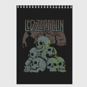 Скетчбук с принтом Led Zeppelin , 100% бумага
 | 48 листов, плотность листов — 100 г/м2, плотность картонной обложки — 250 г/м2. Листы скреплены сверху удобной пружинной спиралью | john paul jones | music | блюз | джимми пейдж | джон пол джонс | метал | роберт плант | рок | фолк | хард | хеви