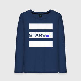 Женский лонгслив хлопок с принтом Starset logo , 100% хлопок |  | logo | rock | starset | лого | рок | старсет