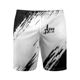 Мужские шорты спортивные с принтом ASAP ROCKY ,  |  | asap | asap rocky | hip hop | rakim mayers | асап | музыка | раким майерс | хип хоп