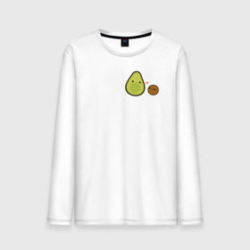 Мужской лонгслив хлопок с принтом Авокадо , 100% хлопок |  | avocado | vegan | vegetarian | авокадо | веган | вегетарианство