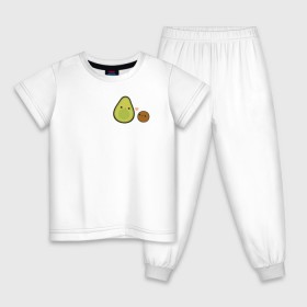 Детская пижама хлопок с принтом Авокадо , 100% хлопок |  брюки и футболка прямого кроя, без карманов, на брюках мягкая резинка на поясе и по низу штанин
 | Тематика изображения на принте: avocado | vegan | vegetarian | авокадо | веган | вегетарианство