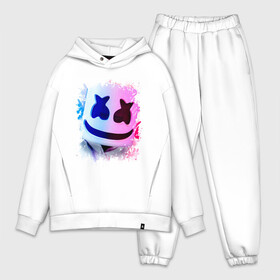 Мужской костюм хлопок OVERSIZE с принтом MARSHMELLO | МАРШМЕЛЛО (Z) ,  |  | america | dj | marshmello | smile | usa | америка | маршмелло | смайл | сша