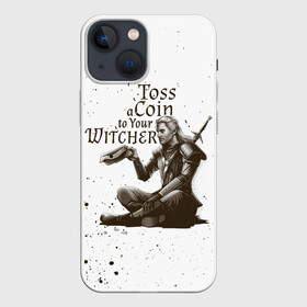 Чехол для iPhone 13 mini с принтом ВЕДЬМАКУ ЗАПЛАТИТЕ ,  |  | geralt | the witcher | the witcher wild hunt | witcher | wolf | ведьмак | ведьмак 3 | волк | геральт | охотник