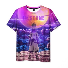 Мужская футболка 3D с принтом Доктор Стоун , 100% полиэфир | прямой крой, круглый вырез горловины, длина до линии бедер | doctor stone | dr stone | аниме | доктор стоун