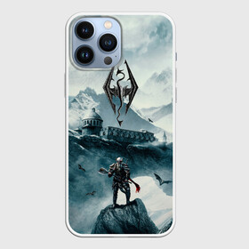 Чехол для iPhone 13 Pro Max с принтом Skyrim Warrior ,  |  | game | skyrim | warrior | воин | горы | игра | небо | птицы | рпг | скайрим | снег