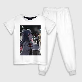 Детская пижама хлопок с принтом MOOD , 100% хлопок |  брюки и футболка прямого кроя, без карманов, на брюках мягкая резинка на поясе и по низу штанин
 | anime | art | city | girl | night | аниме | арт | город | девушка | ночь
