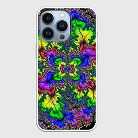 Чехол для iPhone 13 Pro с принтом НЕОНОВЫЙ ЦВЕТОК ,  |  | abstract | abstraction | color | fractal | geometry | paitnt | polygon | polygonal | psy | абстракция | геометрия | краски | неоновые | полигоны | психоделика | фрактал