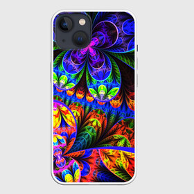 Чехол для iPhone 13 с принтом ФРАКТАЛЬНЫЙ НЕОН ,  |  | abstract | abstraction | color | fractal | geometry | paitnt | polygon | polygonal | psy | абстракция | геометрия | краски | неоновые | полигоны | психоделика | фрактал