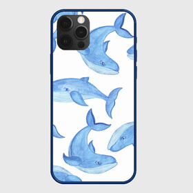 Чехол для iPhone 12 Pro с принтом Косяк китов , силикон | область печати: задняя сторона чехла, без боковых панелей | Тематика изображения на принте: арт | карандашом | кит | киты | красками | море | моря | океан | океаны | под водой | рисунок