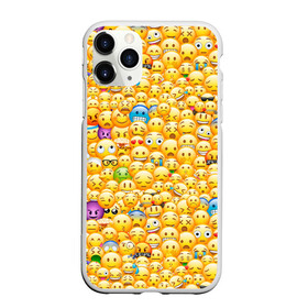 Чехол для iPhone 11 Pro Max матовый с принтом Смайлики Emoji , Силикон |  | Тематика изображения на принте: emoji | smile | sticker | грусть | любовь | печаль | плачь | смайлики | стикеры | текстура | улыбка | эмоджи | эмодзи