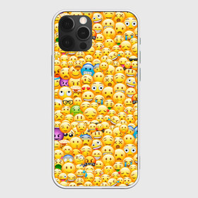 Чехол для iPhone 12 Pro Max с принтом Смайлики Emoji , Силикон |  | Тематика изображения на принте: emoji | smile | sticker | грусть | любовь | печаль | плачь | смайлики | стикеры | текстура | улыбка | эмоджи | эмодзи