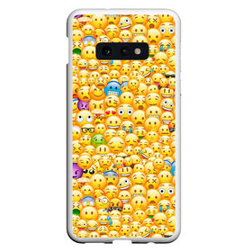 Чехол для Samsung S10E с принтом Смайлики Emoji , Силикон | Область печати: задняя сторона чехла, без боковых панелей | Тематика изображения на принте: emoji | smile | sticker | грусть | любовь | печаль | плачь | смайлики | стикеры | текстура | улыбка | эмоджи | эмодзи