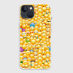 Чехол для iPhone 13 с принтом Смайлики Emoji ,  |  | emoji | smile | sticker | грусть | любовь | печаль | плачь | смайлики | стикеры | текстура | улыбка | эмоджи | эмодзи