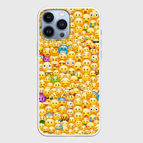 Чехол для iPhone 13 Pro Max с принтом Смайлики Emoji ,  |  | emoji | smile | sticker | грусть | любовь | печаль | плачь | смайлики | стикеры | текстура | улыбка | эмоджи | эмодзи